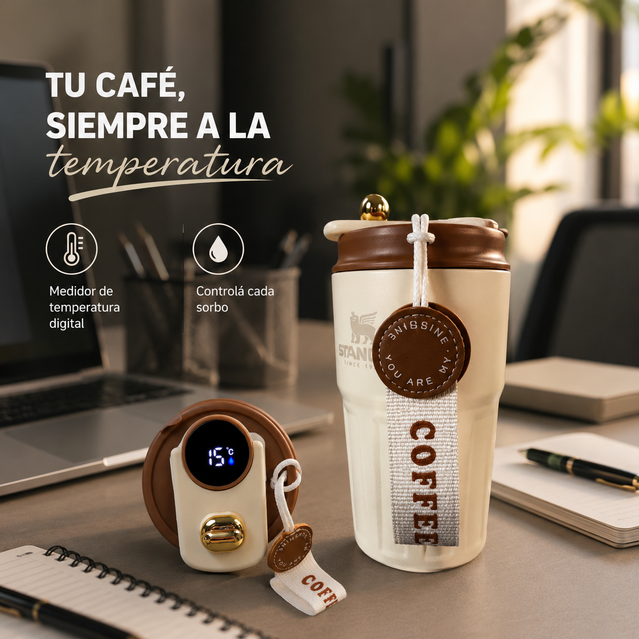 Vaso Térmico con medidor de temperatura Digital