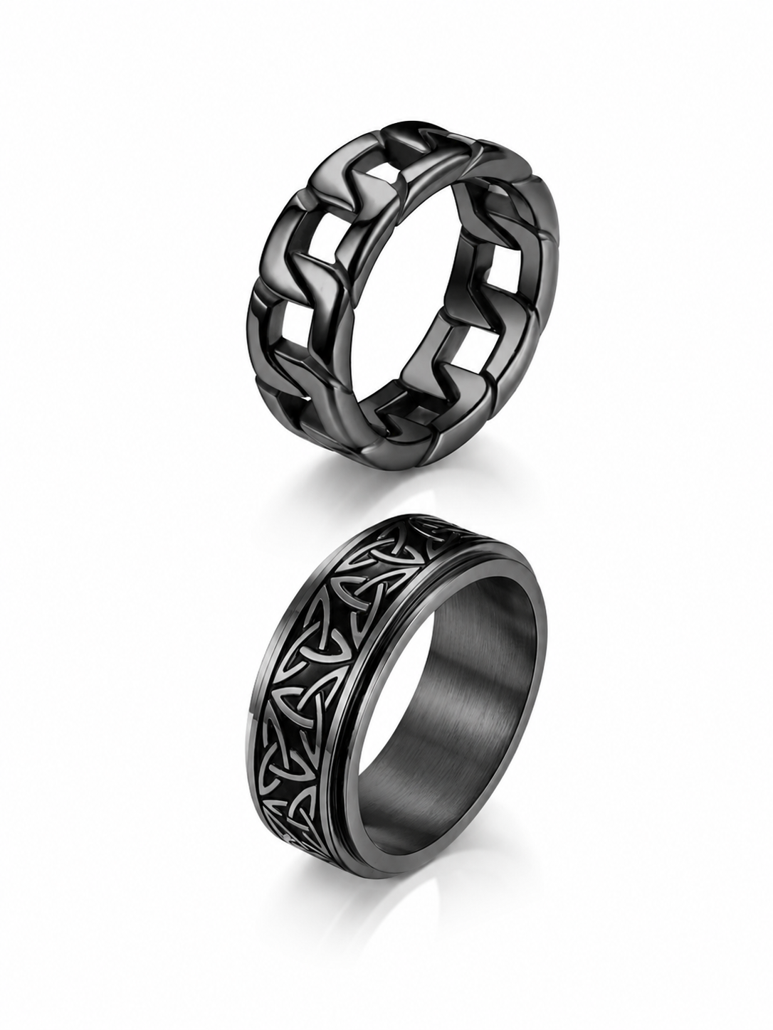 Conjunto de Anillos Black Minimal - Acero Inoxidable