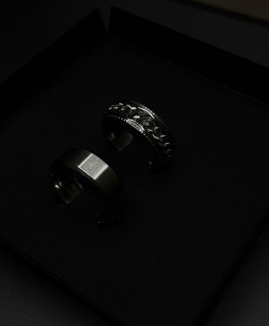 Conjunto Anillos Silver Minimal - Acero Inoxidable