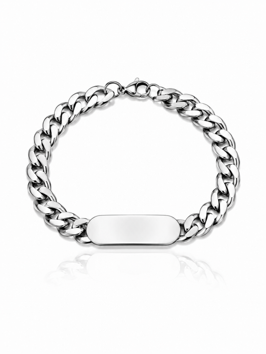 Pulsera Silver - Cubana en Acero Inoxidable