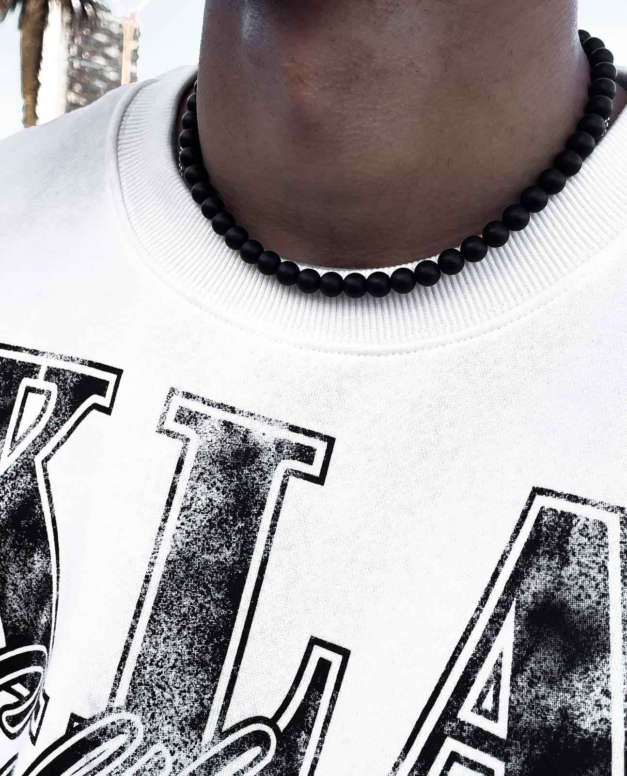 Collar Black Matte - Perlas Agata
