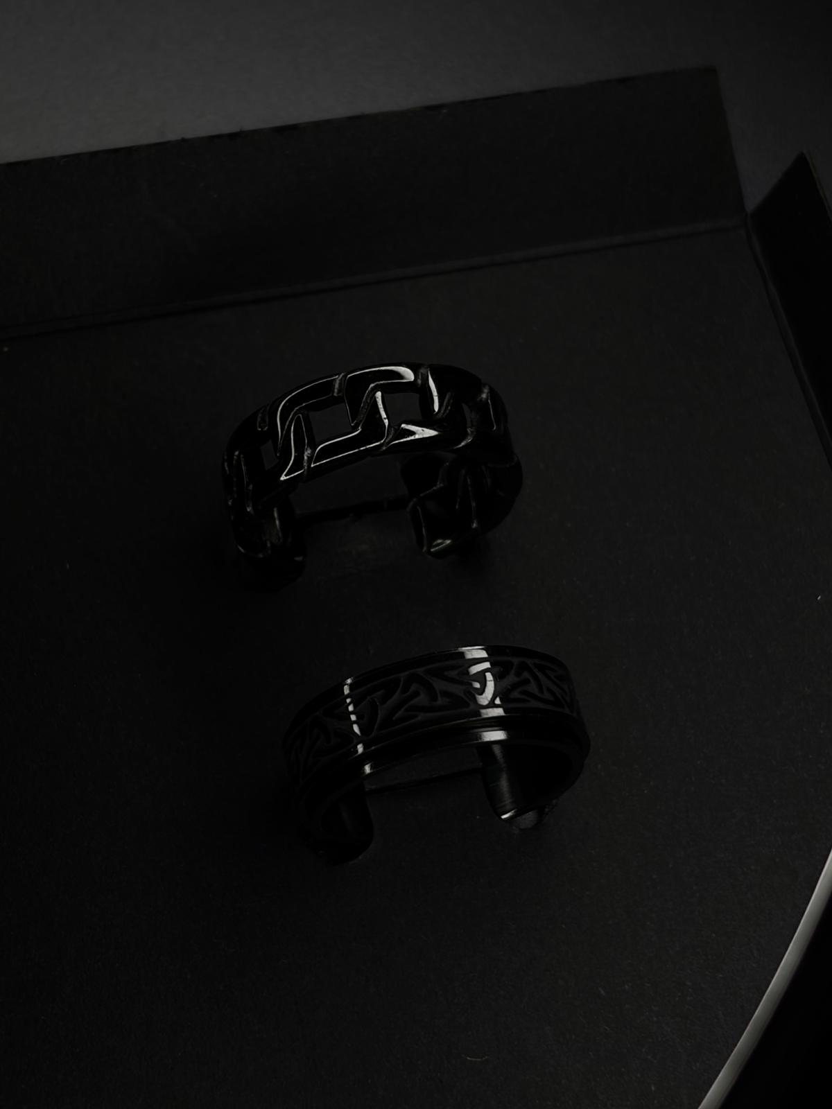 Conjunto de Anillos Black Minimal - Acero Inoxidable