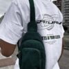 Bag en verde oscuro de pana